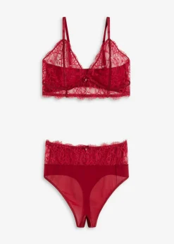 Bustier + tanga de talle alto con abertura (conjunto de 2 piezas)