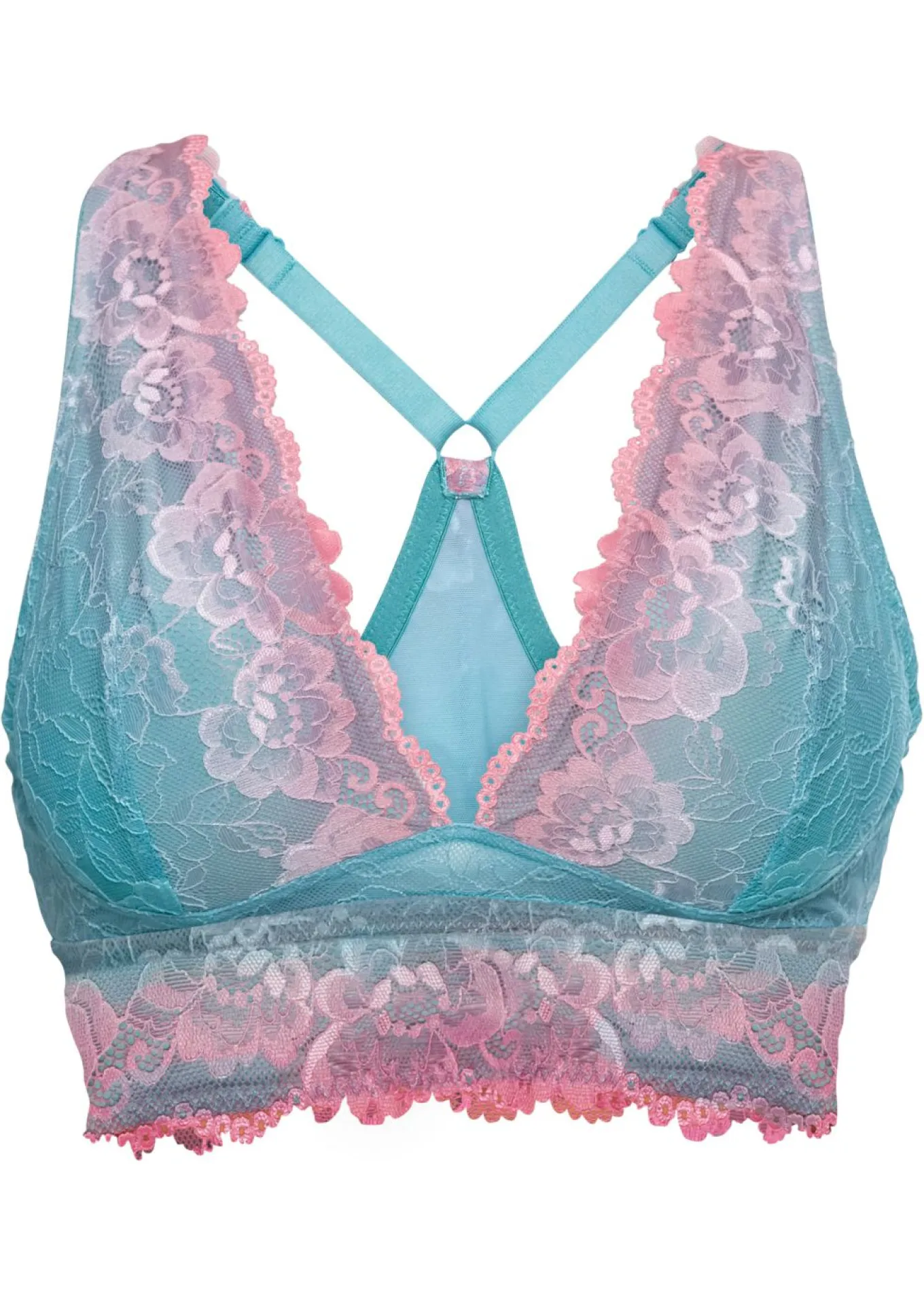 Bustier con encaje delicado con degradado cromático