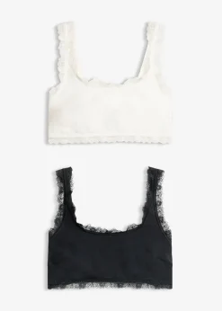 Bustier de algodón orgánico y encaje (2 unidades)