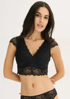 Bustier sin aros con encaje de flores