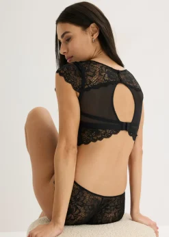 Bustier sin aros con encaje de flores