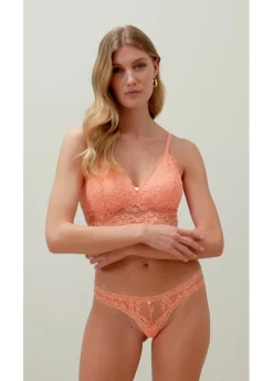 Bustier sin aros con encaje de flores