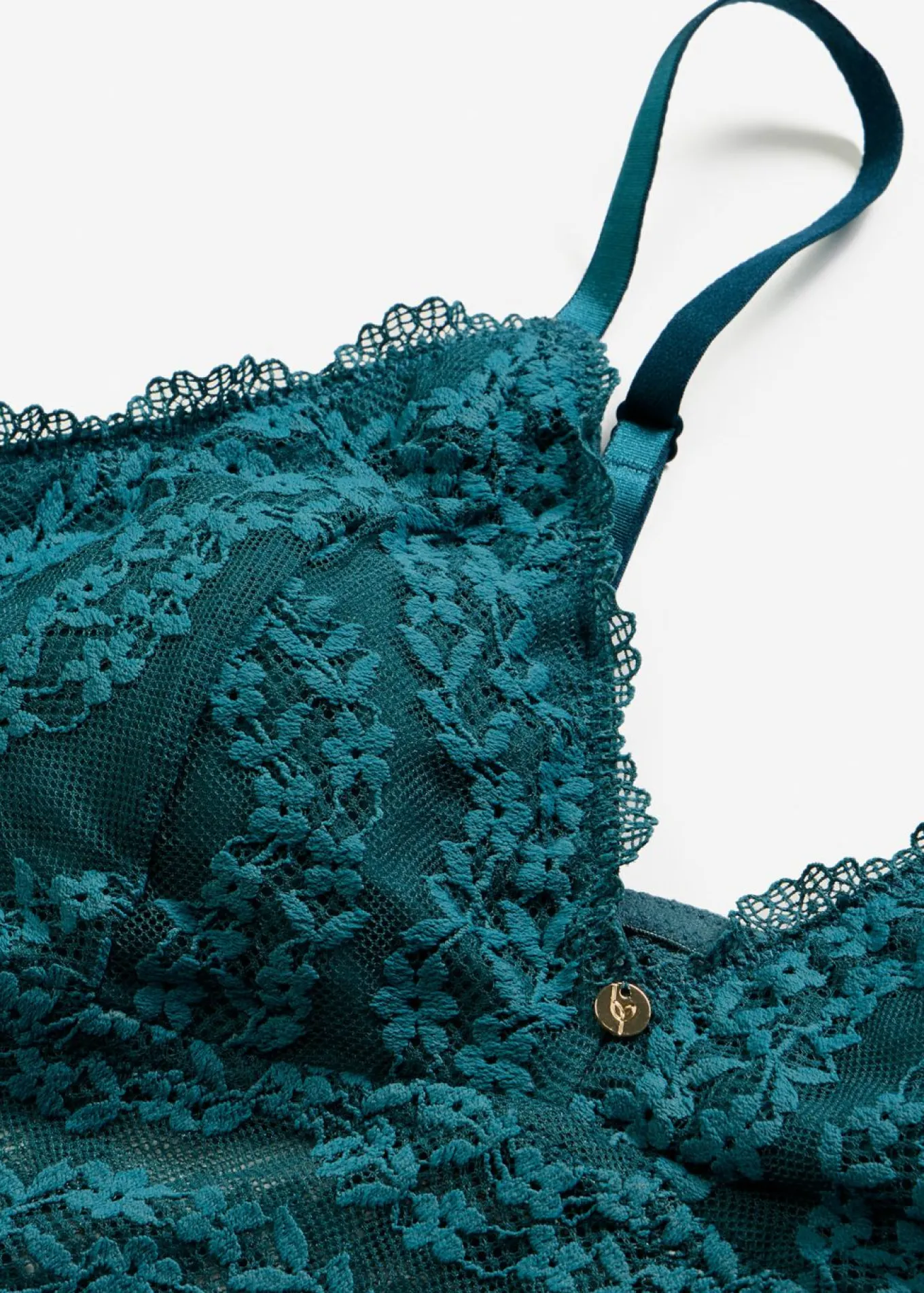 Bustier sin aros con encaje de flores