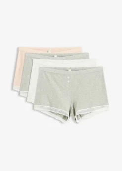 Bóxers acanalados con encaje para mujeres (4 unidades)