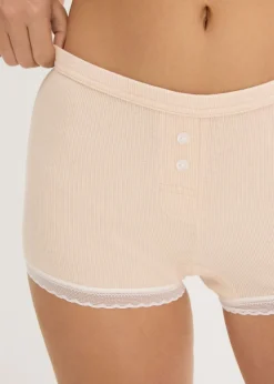 Bóxers acanalados con encaje para mujeres (4 unidades)