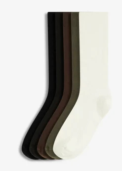 Calcetines con estructura acanalada y algodón orgánico (5 pares)