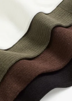 Calcetines con estructura acanalada y algodón orgánico (5 pares)