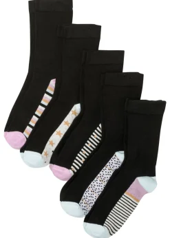 Calcetines con puños sin presión (5 pares) de algodón orgánico