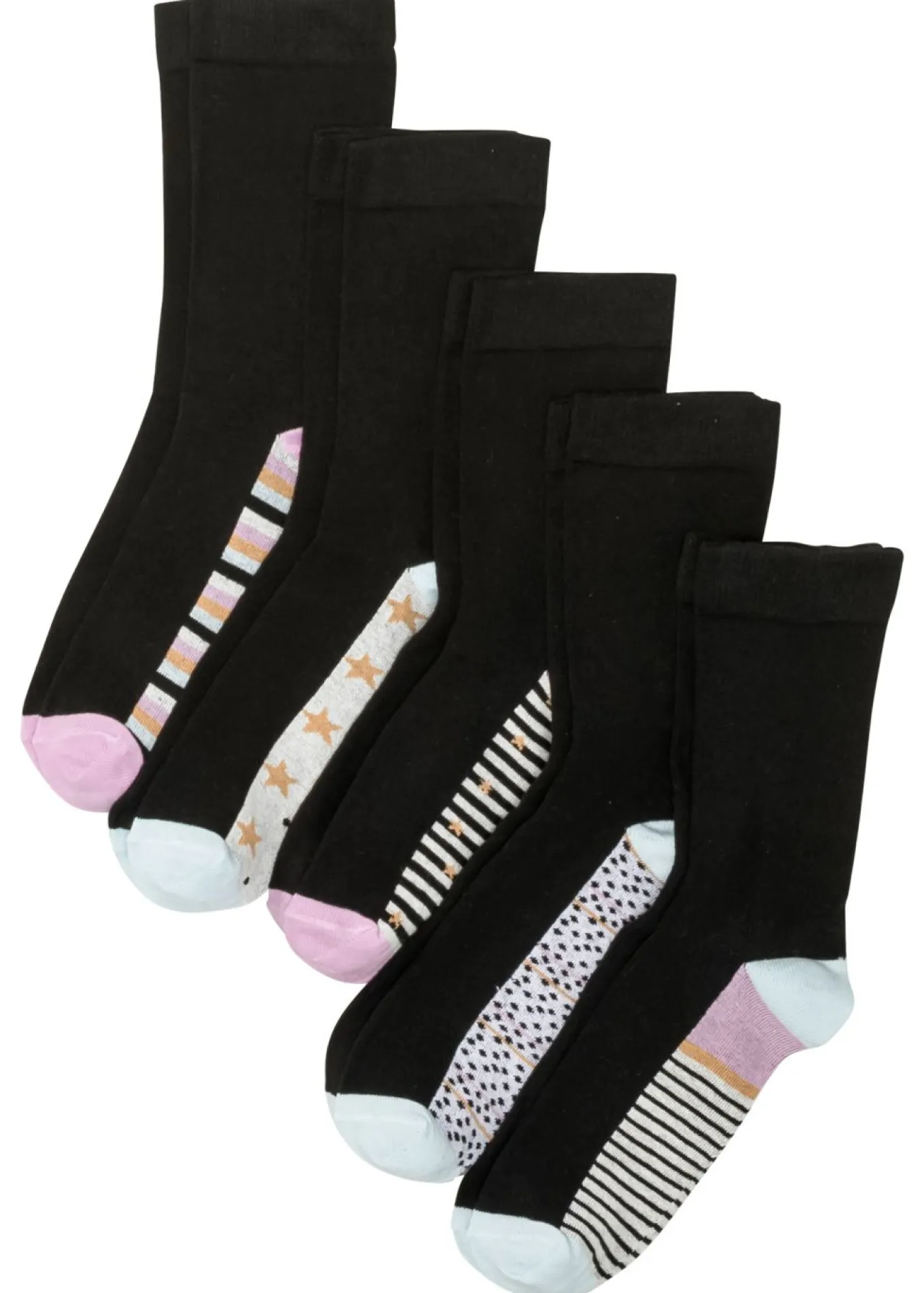 Calcetines con puños sin presión (5 pares) de algodón orgánico