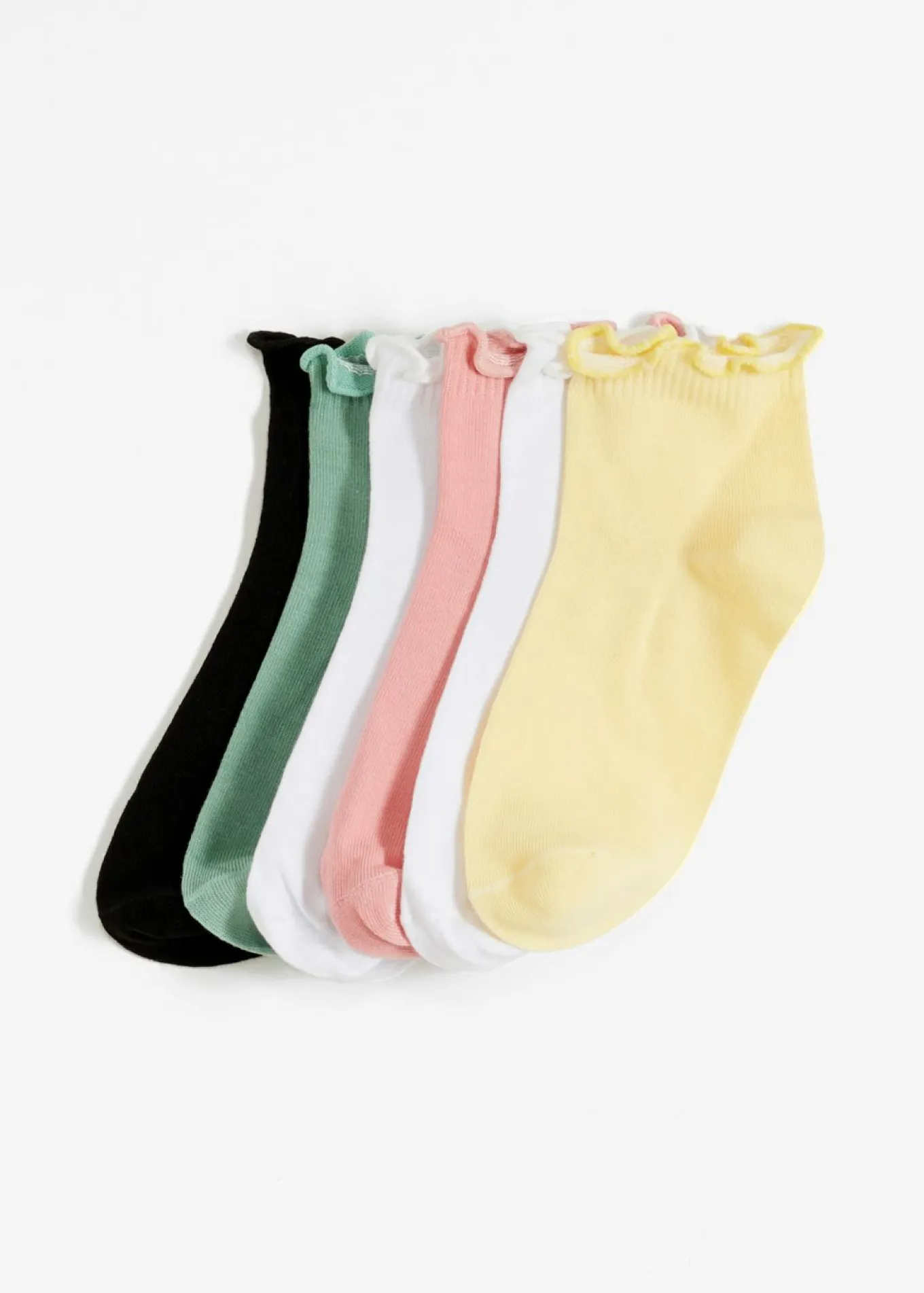 Calcetines cortos con algodón orgánico y borde ondulado (6 pares)