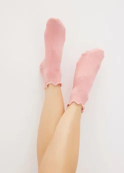 Calcetines cortos con algodón orgánico y borde ondulado (6 pares)