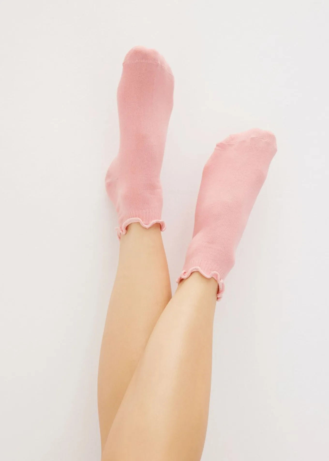 Calcetines cortos con algodón orgánico y borde ondulado (6 pares)
