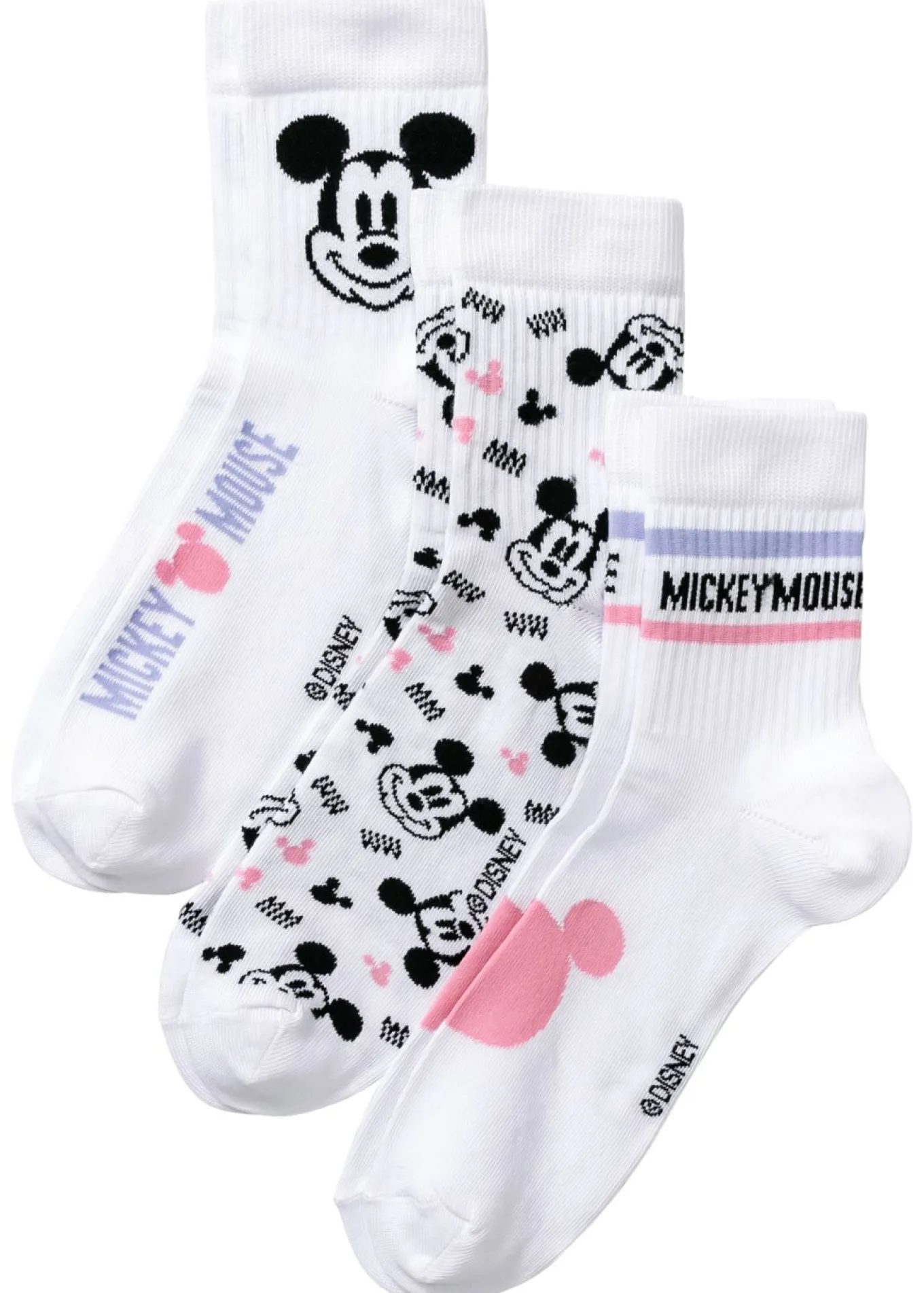 Calcetines deportivos de Mickey Mouse (3 unidades)