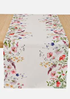 Camino de mesa con estampado floral