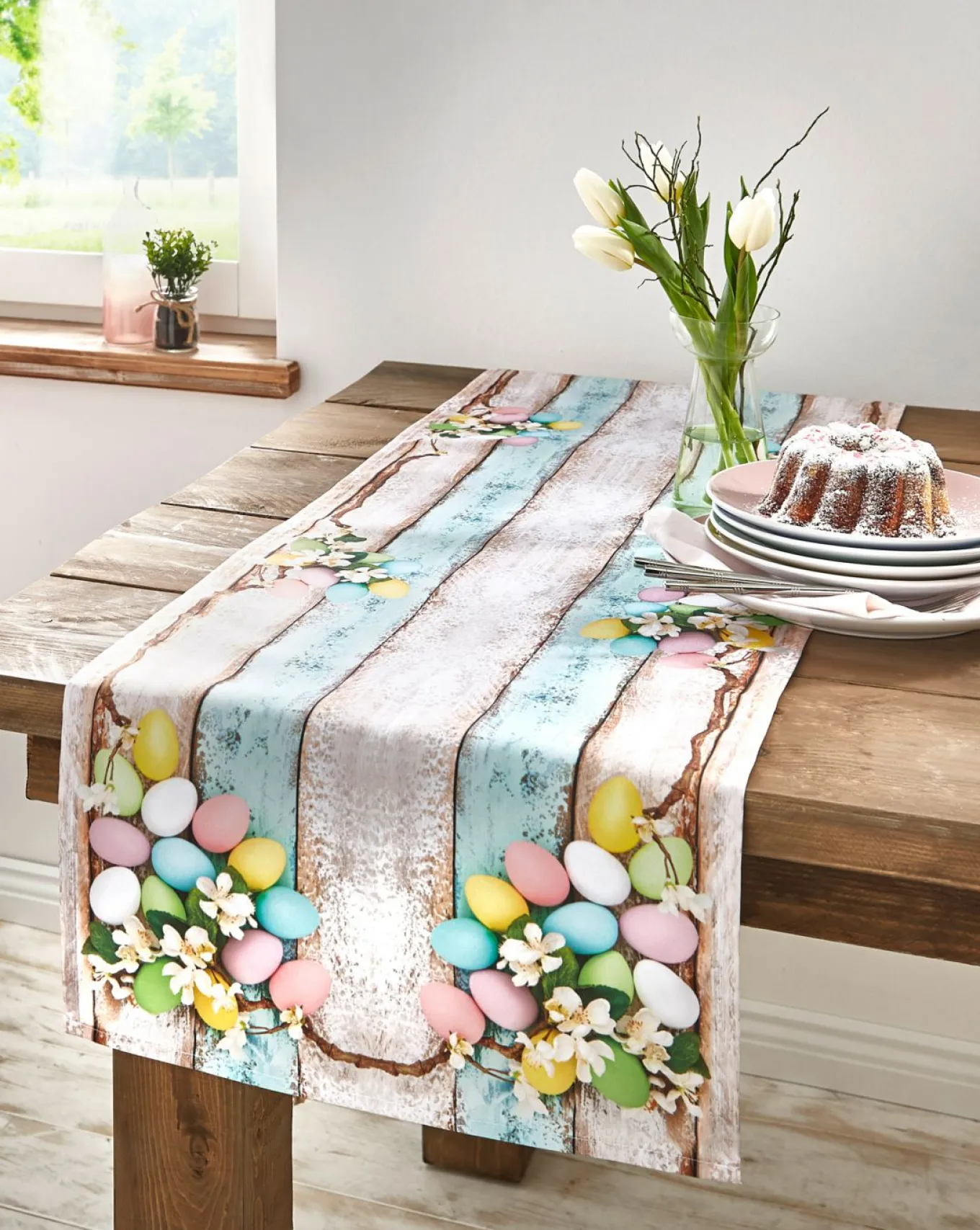 Camino de mesa con estampado de Pascua