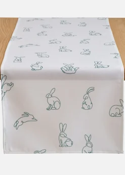 Camino de mesa con estampado de conejitos