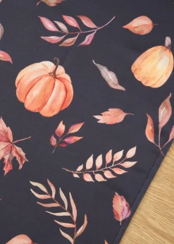 Camino de mesa repelente al agua con estampado de calabaza