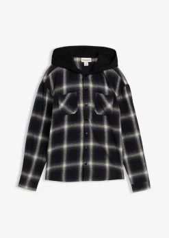 Camisa de franela con manga larga y capucha