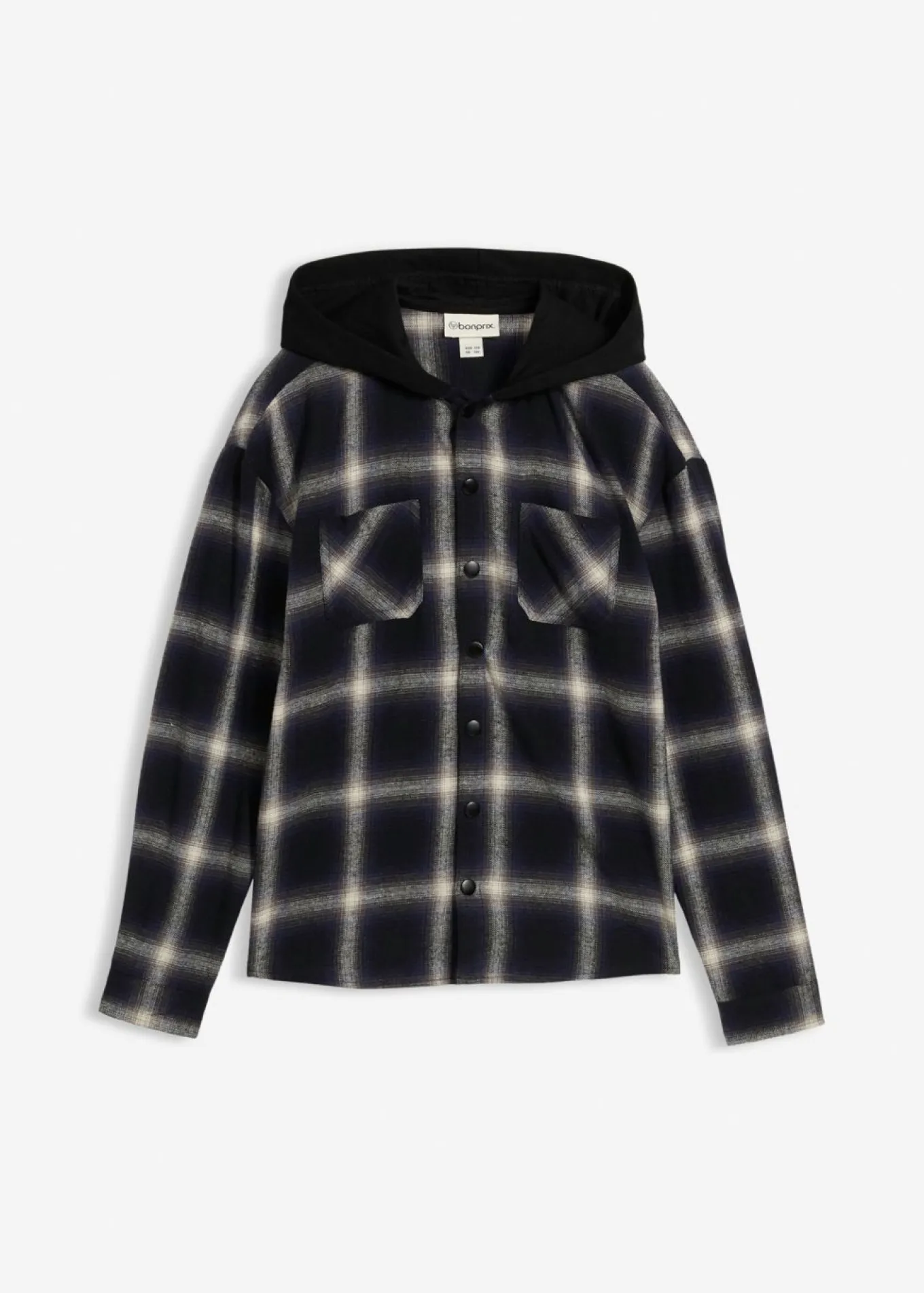 Camisa de franela con manga larga y capucha