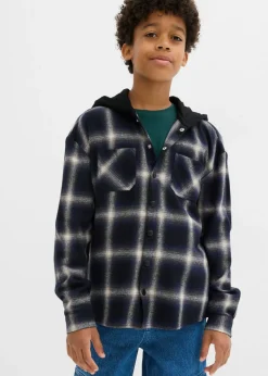 Camisa de franela con manga larga y capucha