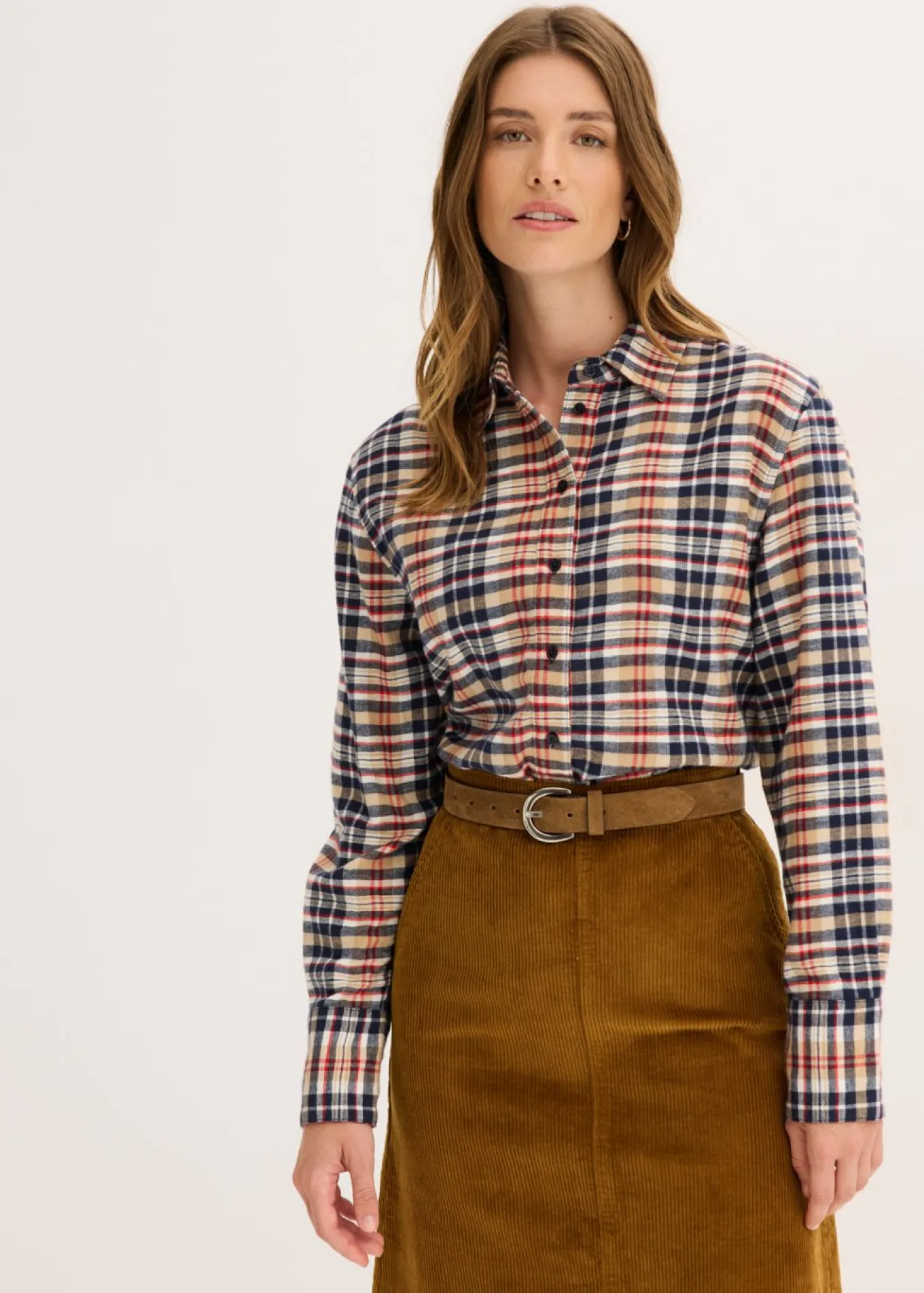 Camisa de franela de algodón puro