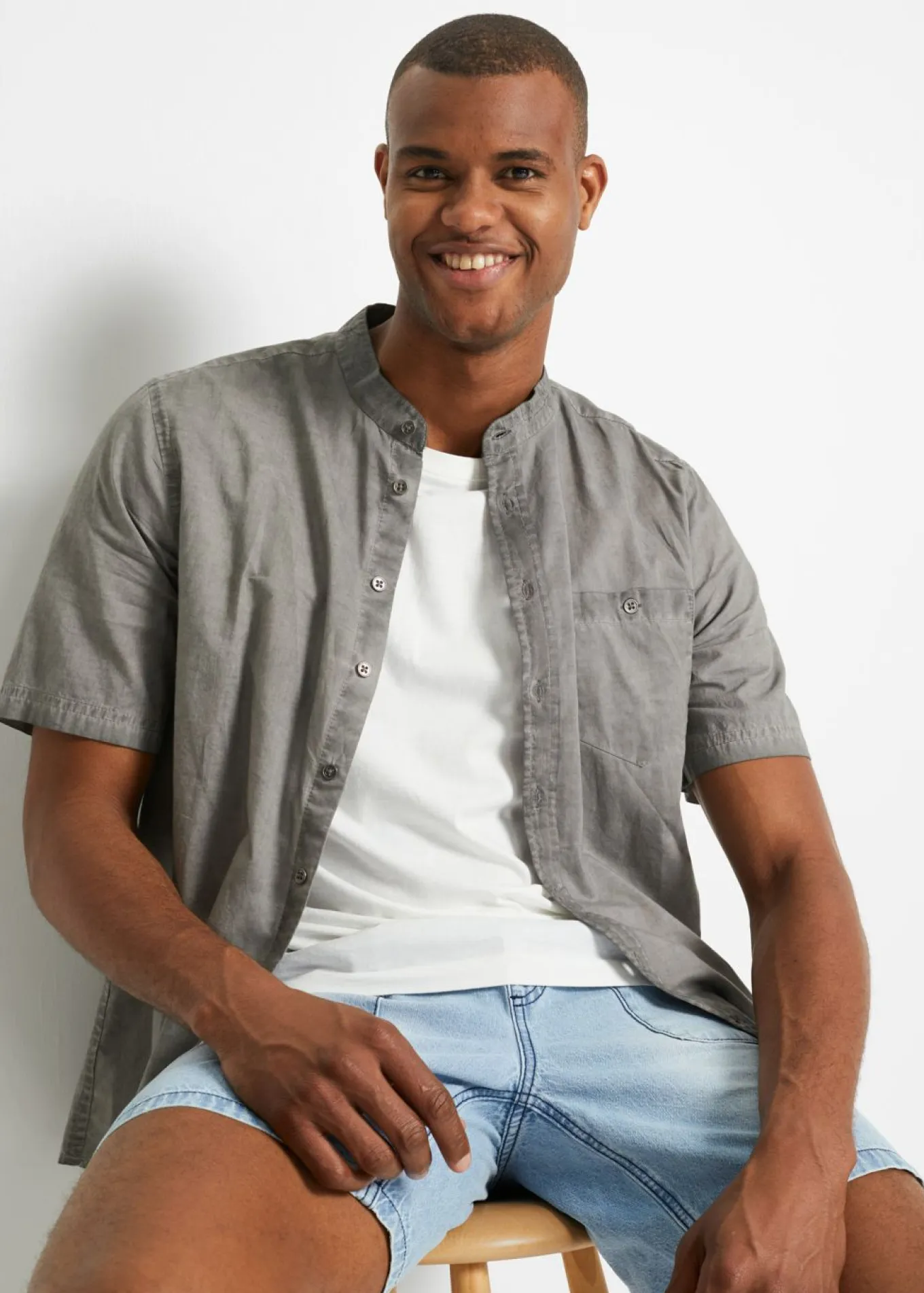 Camisa de manga corta con aspecto lavado