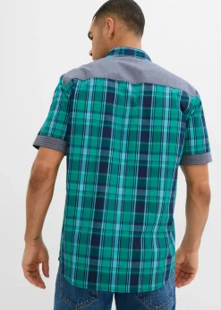 Camisa de manga corta con ribete vaquero