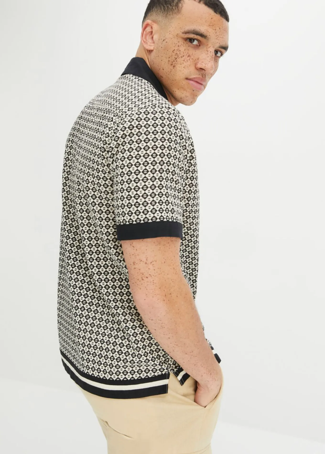 Camisa de manga corta con lino
