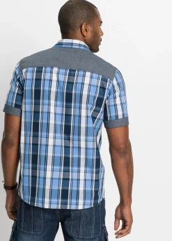 Camisa de manga corta con ribete vaquero