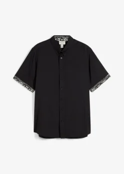 Camisa de manga corta de viscosa con corte slim