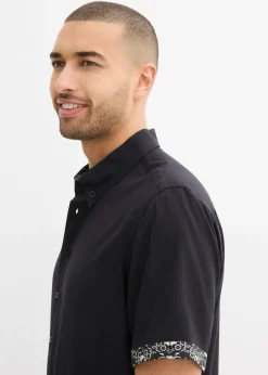 Camisa de manga corta de viscosa con corte slim