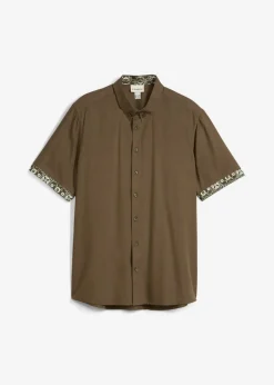 Camisa de manga corta de viscosa con corte slim