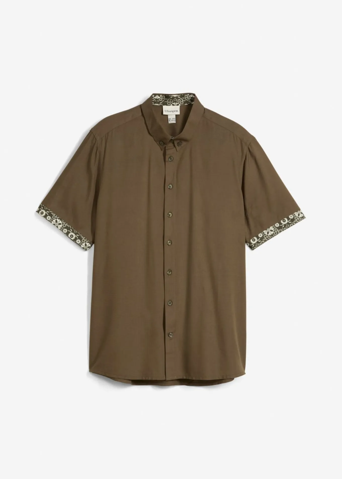 Camisa de manga corta de viscosa con corte slim