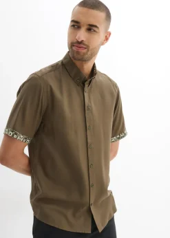 Camisa de manga corta de viscosa con corte slim
