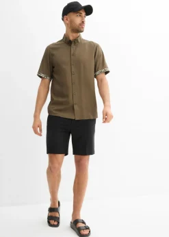 Camisa de manga corta de viscosa con corte slim