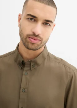 Camisa de manga corta de viscosa con corte slim