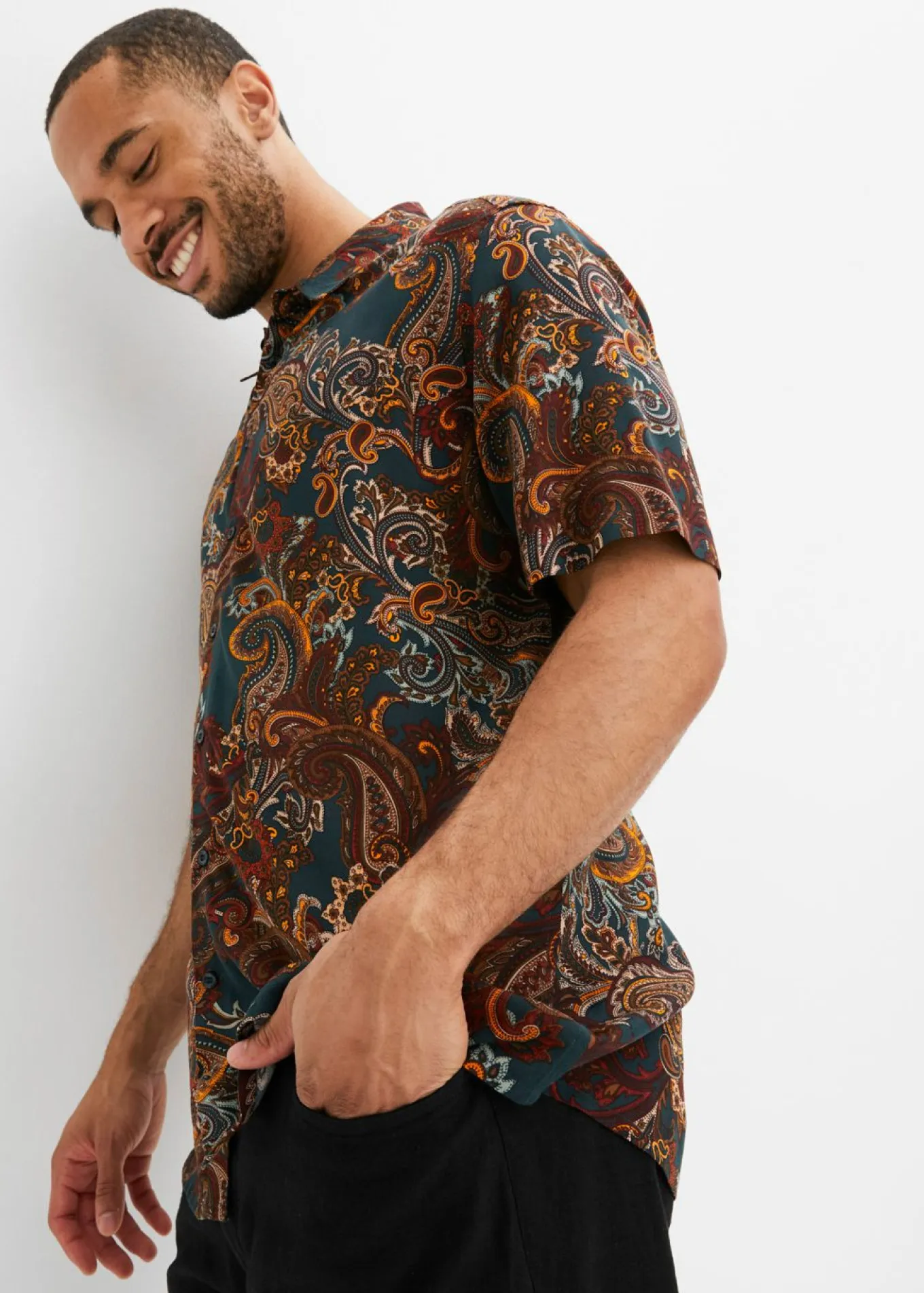 Camisa de manga corta de viscosa