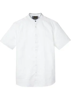 Camisa de manga corta de mezcla de lino fresco