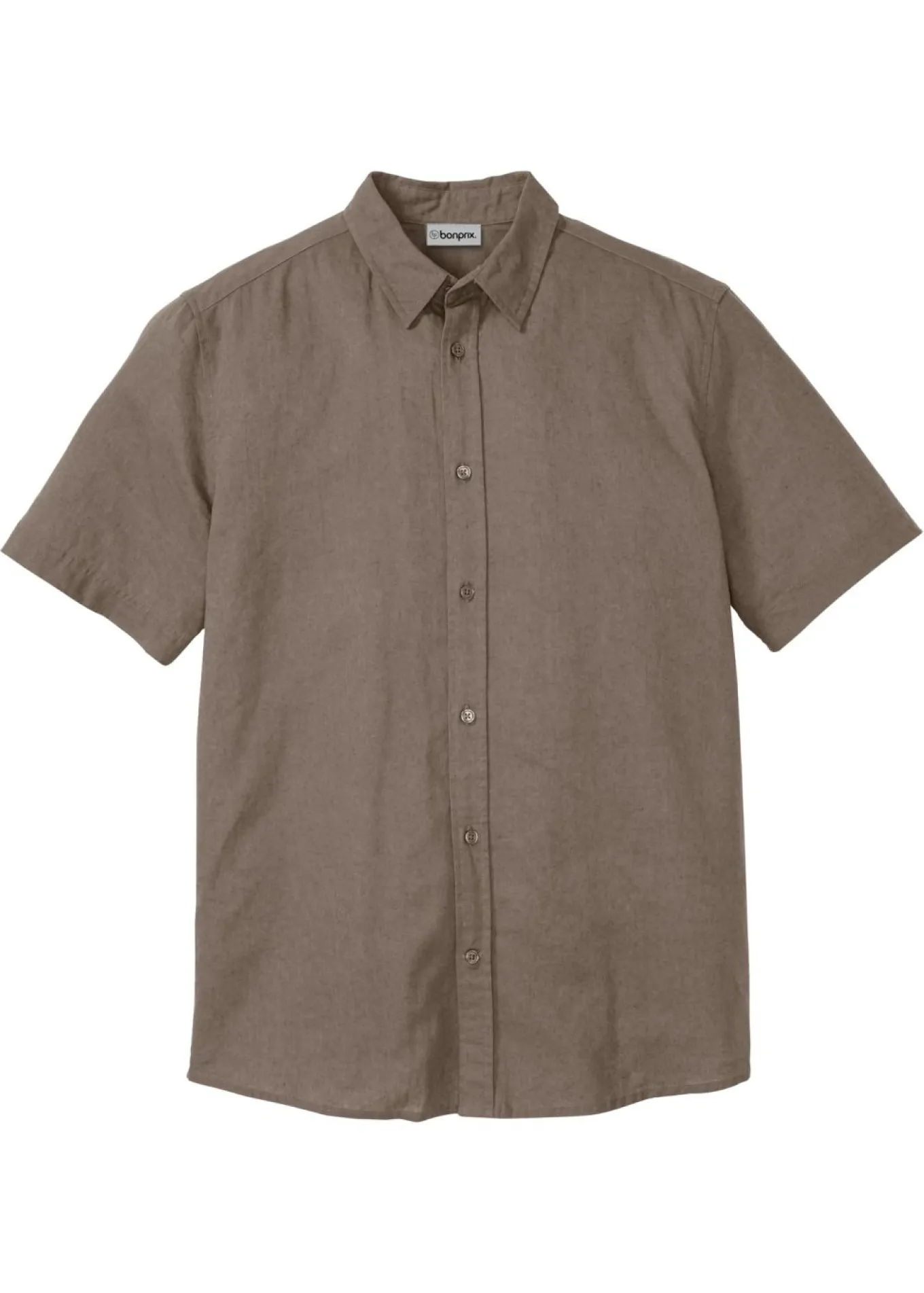 Camisa de manga corta de mezcla de lino vaporosa