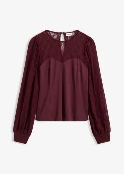 Camisa de manga larga con encaje