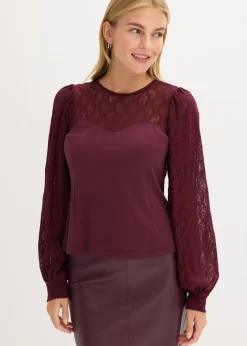 Camisa de manga larga con encaje
