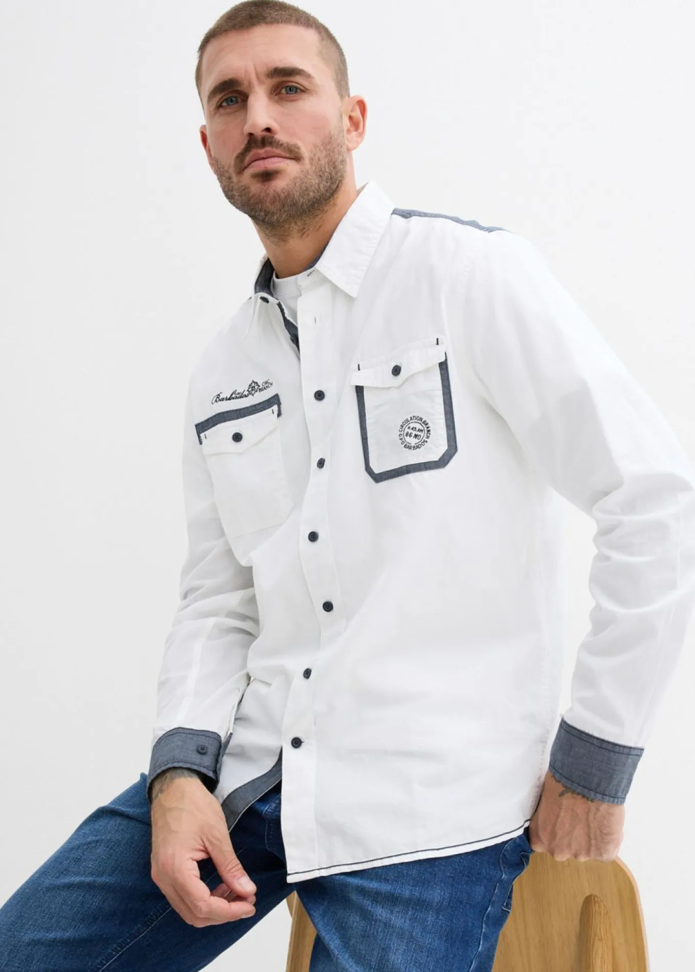Camisa de manga larga de algodón puro