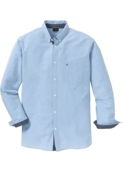 Camisa de manga larga tipo Oxford de algodón puro