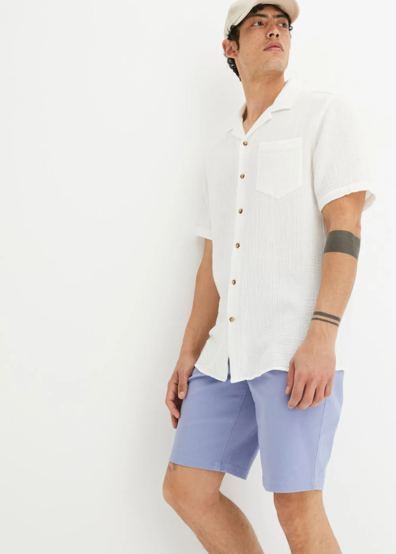 Camisa de muselina con manga corta