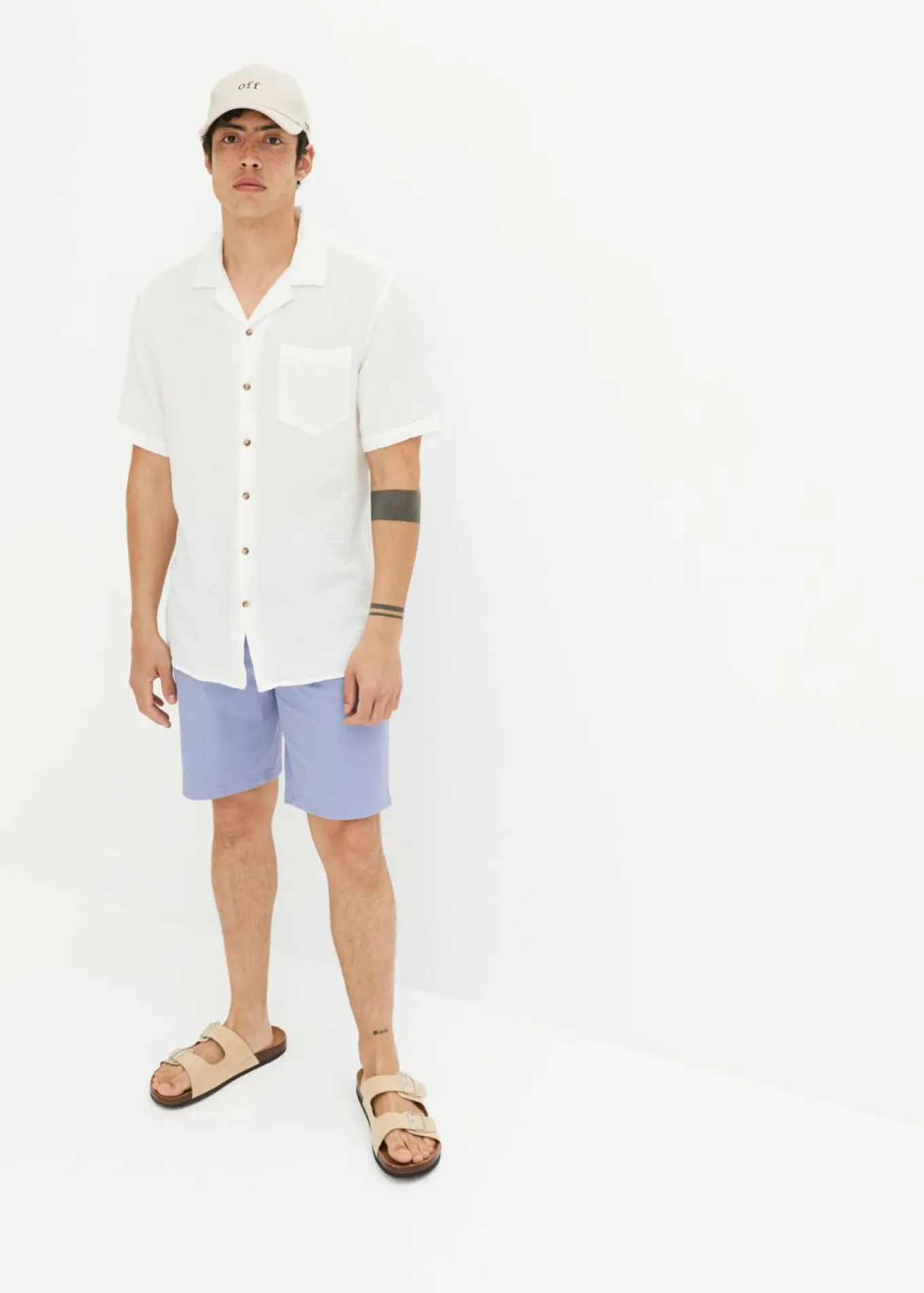 Camisa de muselina con manga corta