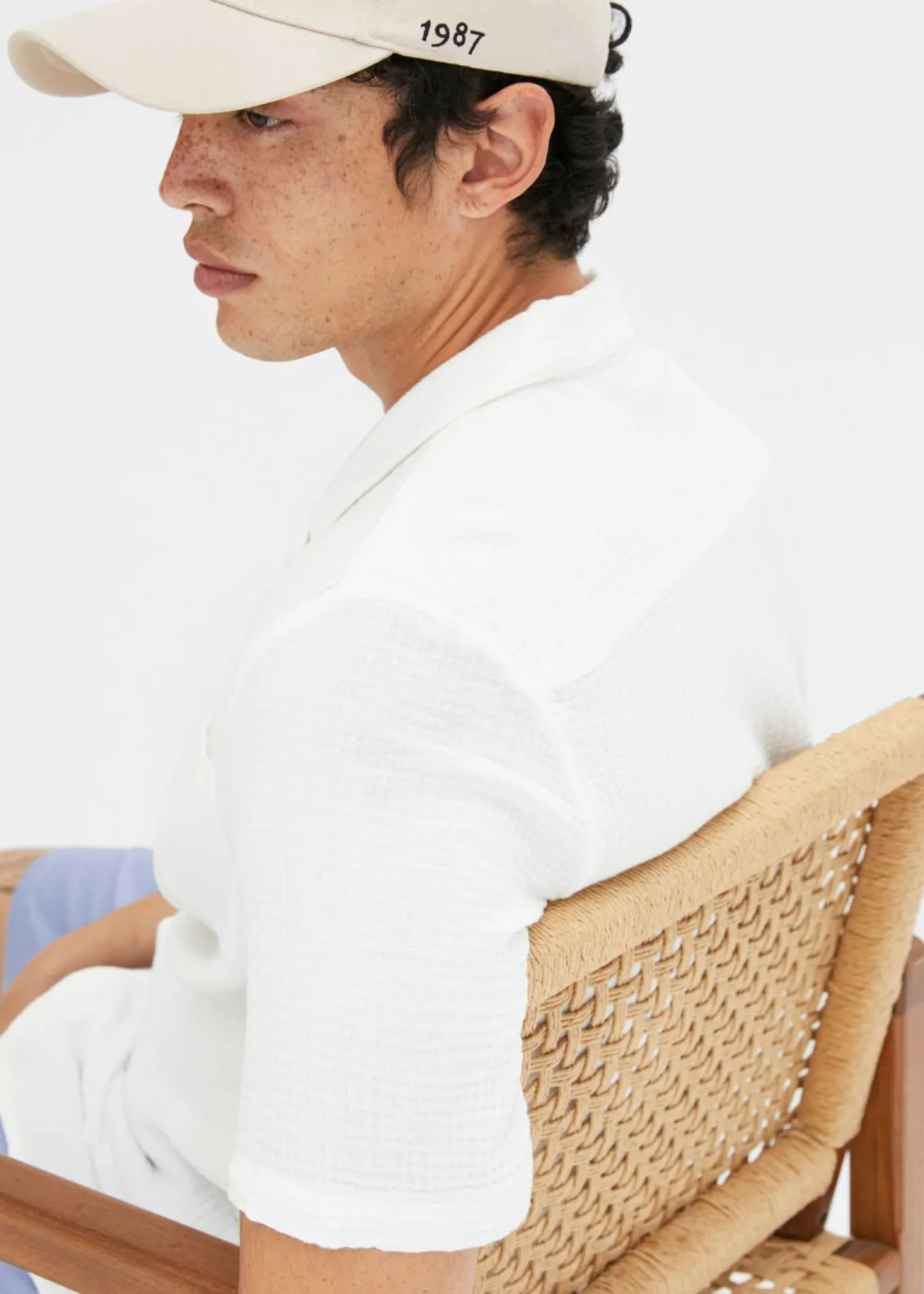 Camisa de muselina con manga corta