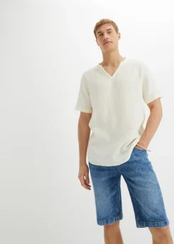 Camisa de muselina ligera con manga corta