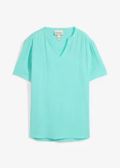 Camisa de muselina ligera con manga corta