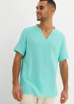 Camisa de muselina ligera con manga corta