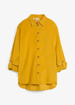 Camisa de pana con abertura lateral